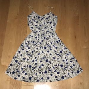 White Floral Print Dress